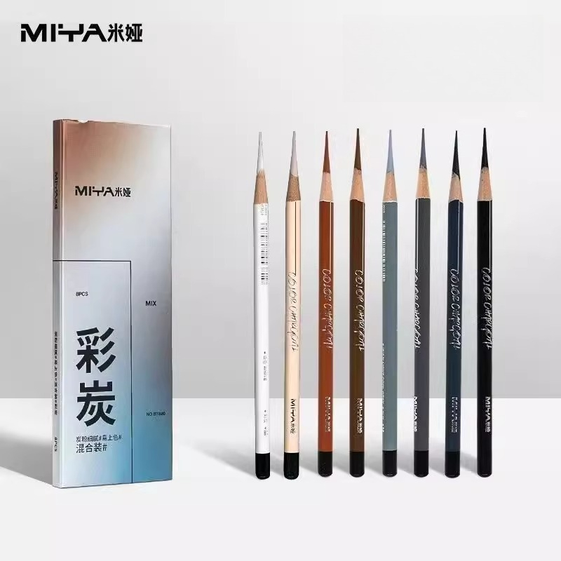 Sketching Charcoal Set - MIYA Pensil Arang Warna-warni 8 Warna