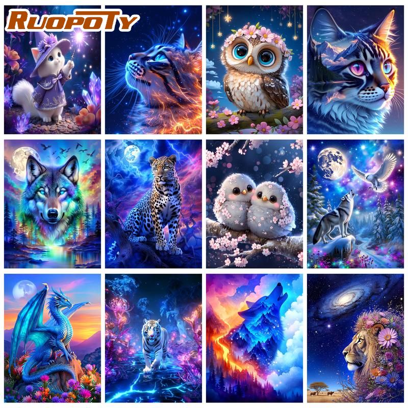 Art Craft Number - RUOPOTY Lukisan Naga Biru Dengan Angka