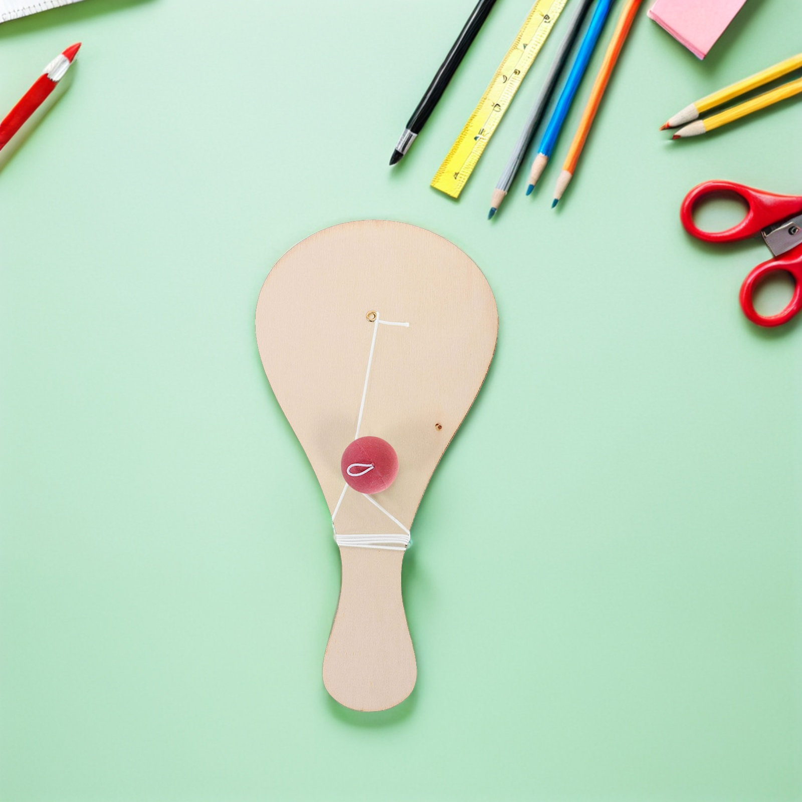 Art Craft Doodle - 10Pcs Set Permainan Bola Paddle Kayu