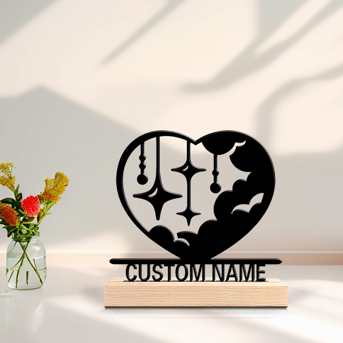 Art Craft Wood - 1pc Patung Logam Awan Cinta Fashionable,
