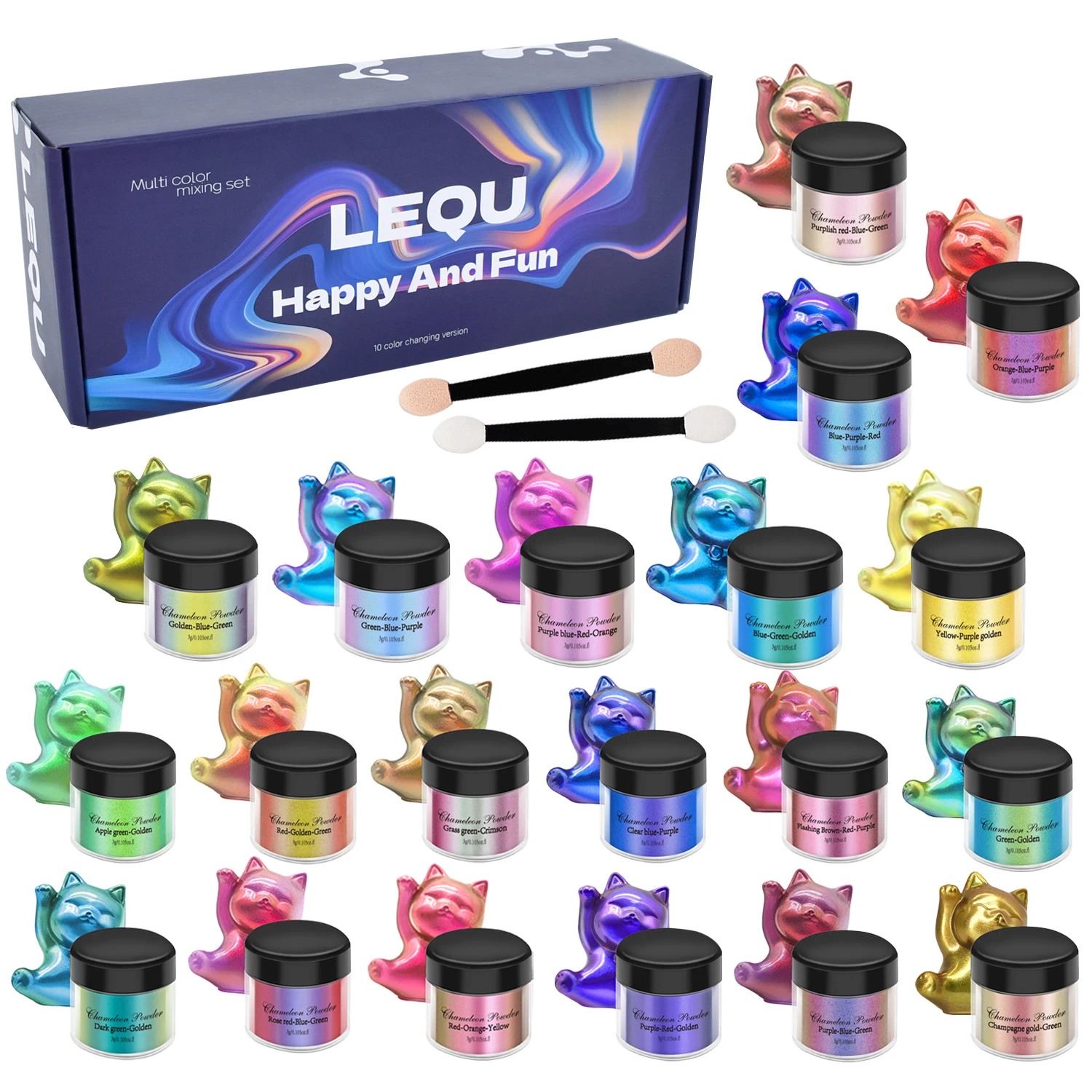 Resin Pigment Powder - Satu set pigmen bubuk krom kuku