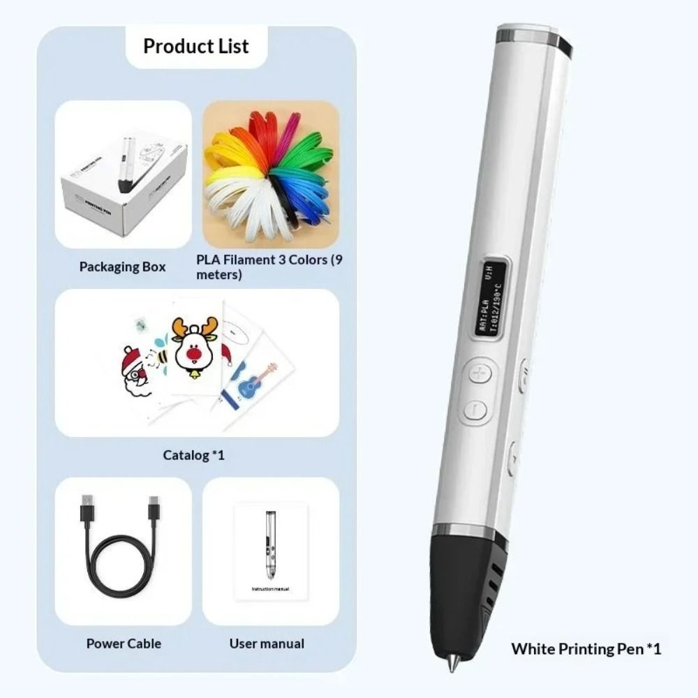 Art Craft Doodle - Pena Cetak 3D Layar OLED Profesional,