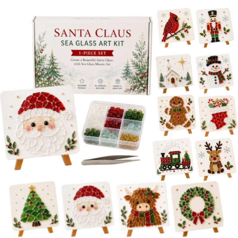 Art And Craft For Xmas - Kit Seni Kaca Laut Natal, Kit
