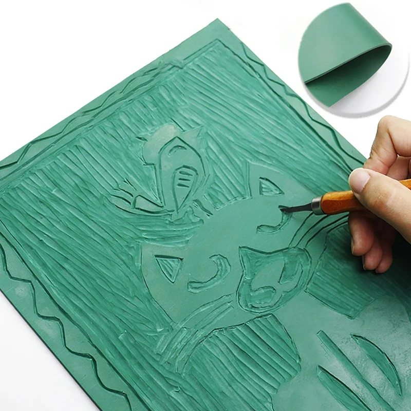 Lino Printing Block - Perlengkapan Pencetakan Blok Karet, Kit Cetakan