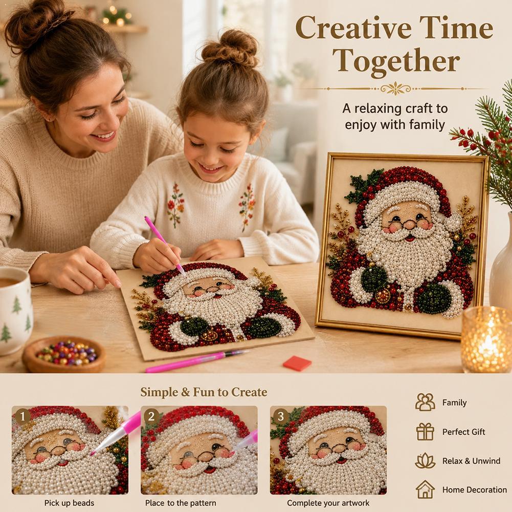 Kit Seni Mutiara Santa Claus N - Art Craft For Adults ulasan dan harga