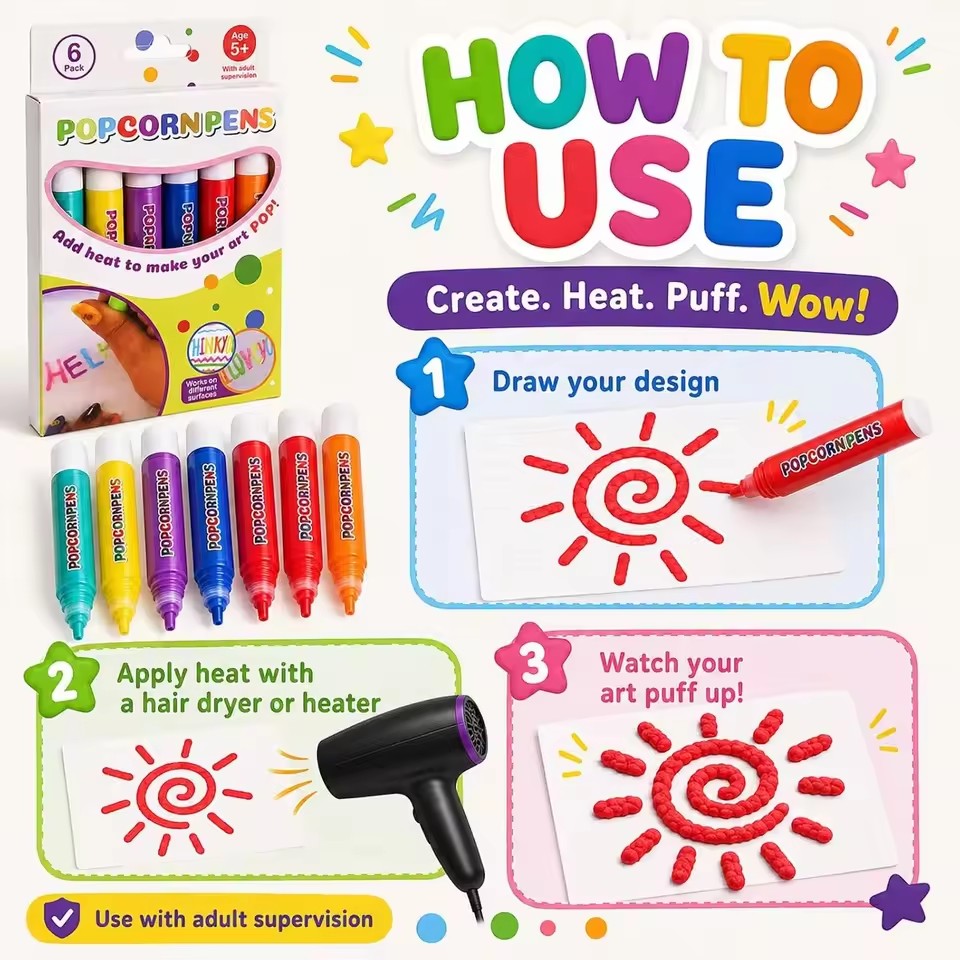 Set Pena Popcorn Puffy, Kit Sp - Art Craft Doodle ulasan dan harga
