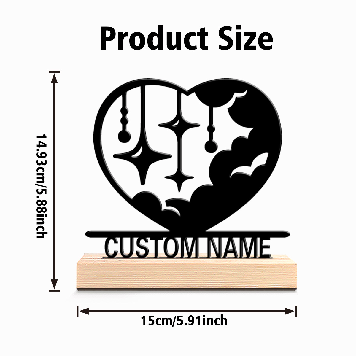 1pc Patung Logam Awan Cinta Fa - Art Craft Wood ulasan dan harga