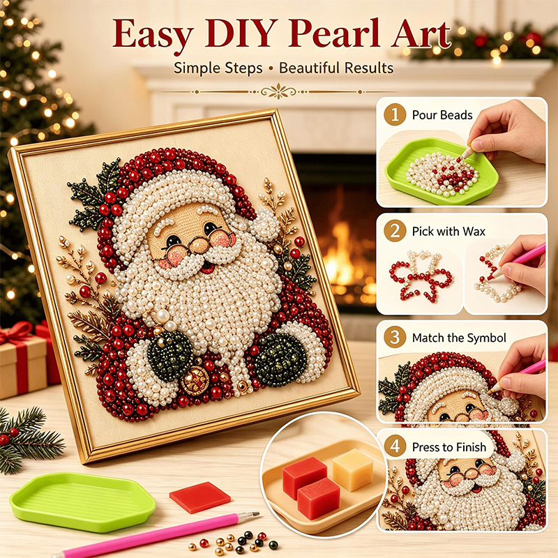 Kit Seni Mutiara 3D Natal DIY, - Art And Craft For Xmas ulasan dan harga