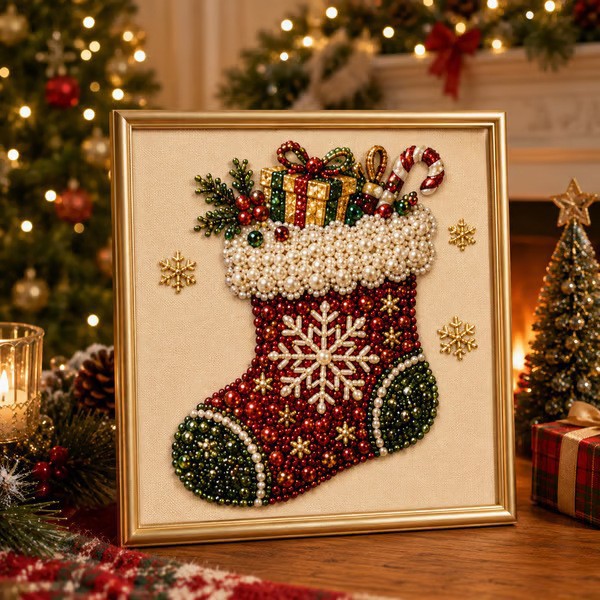 Kit Seni Mutiara 3D Natal DIY, - Art And Craft For Xmas ulasan dan harga