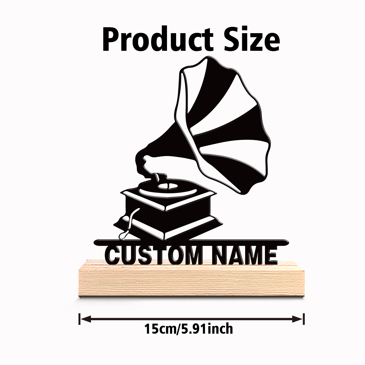 1pc Patung Gramofon Kreatif Cu - Art Craft Wood ulasan dan harga