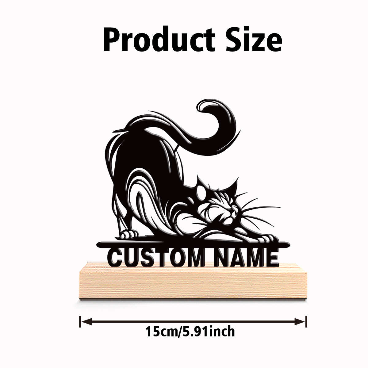 1pc Patung Logam Kucing Modern - Art Craft Wood ulasan dan harga