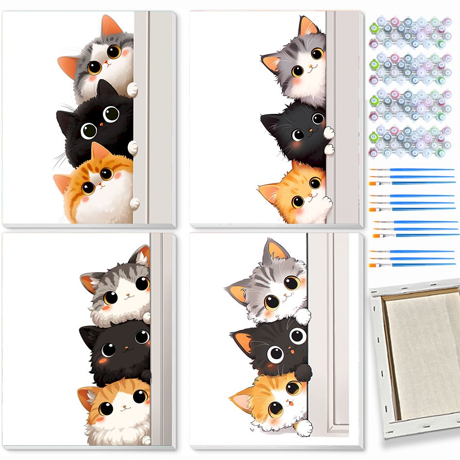 CHENISTOR Lukisan Kucing Denga - Art Craft Number ulasan dan harga