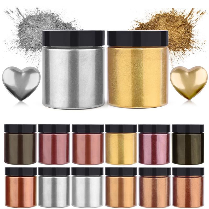 50g kilau logam emas perak war - Resin Pigment Powder ulasan dan harga