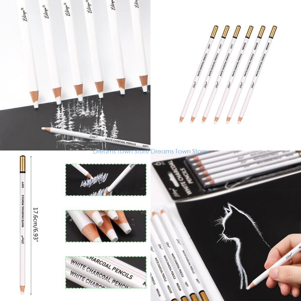 HX6A 6 Buah Set Pensil Arang P - Sketching Charcoal Set ulasan dan harga