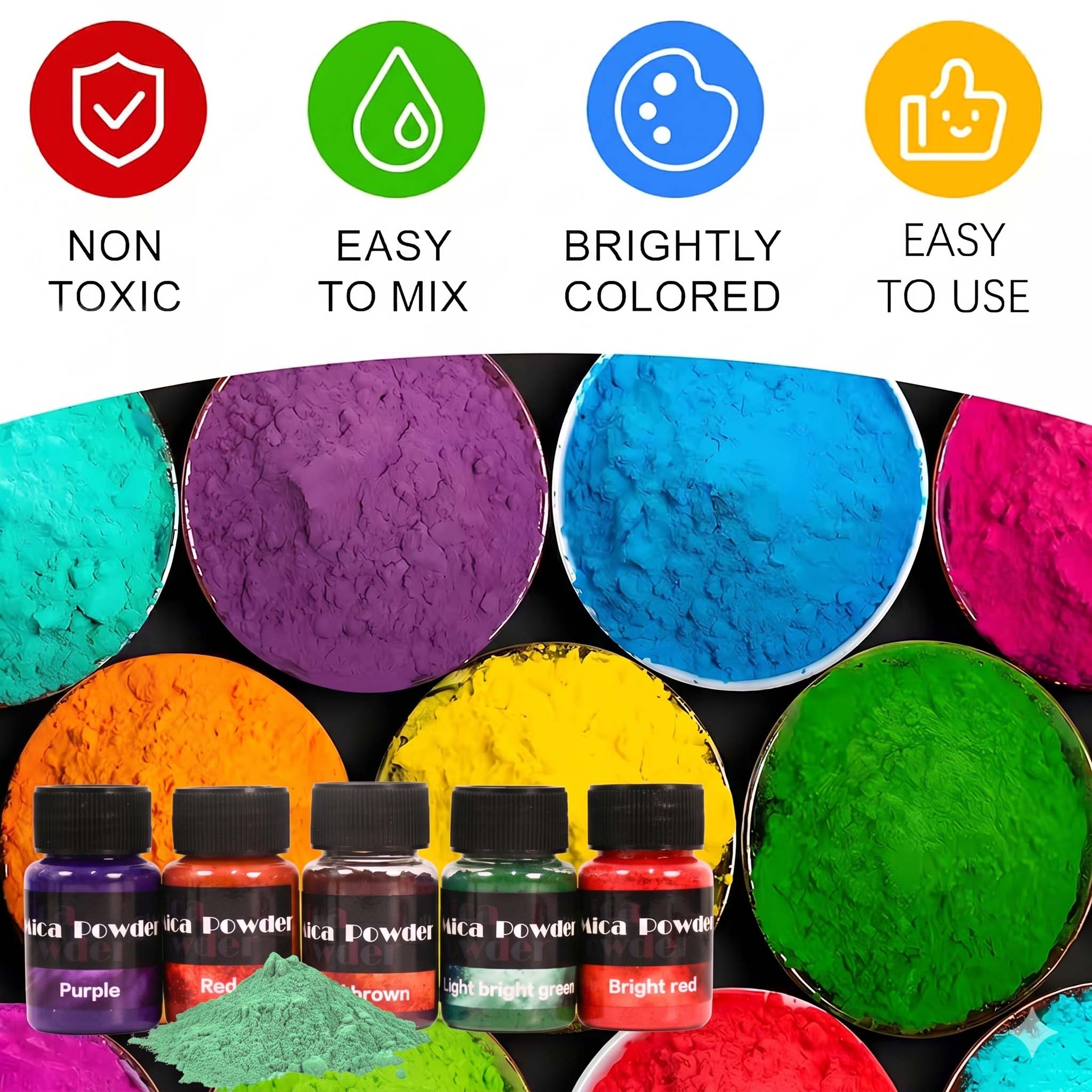 Bubuk Pigmen Gipsum 12 Warna P - Resin Pigment Powder ulasan dan harga