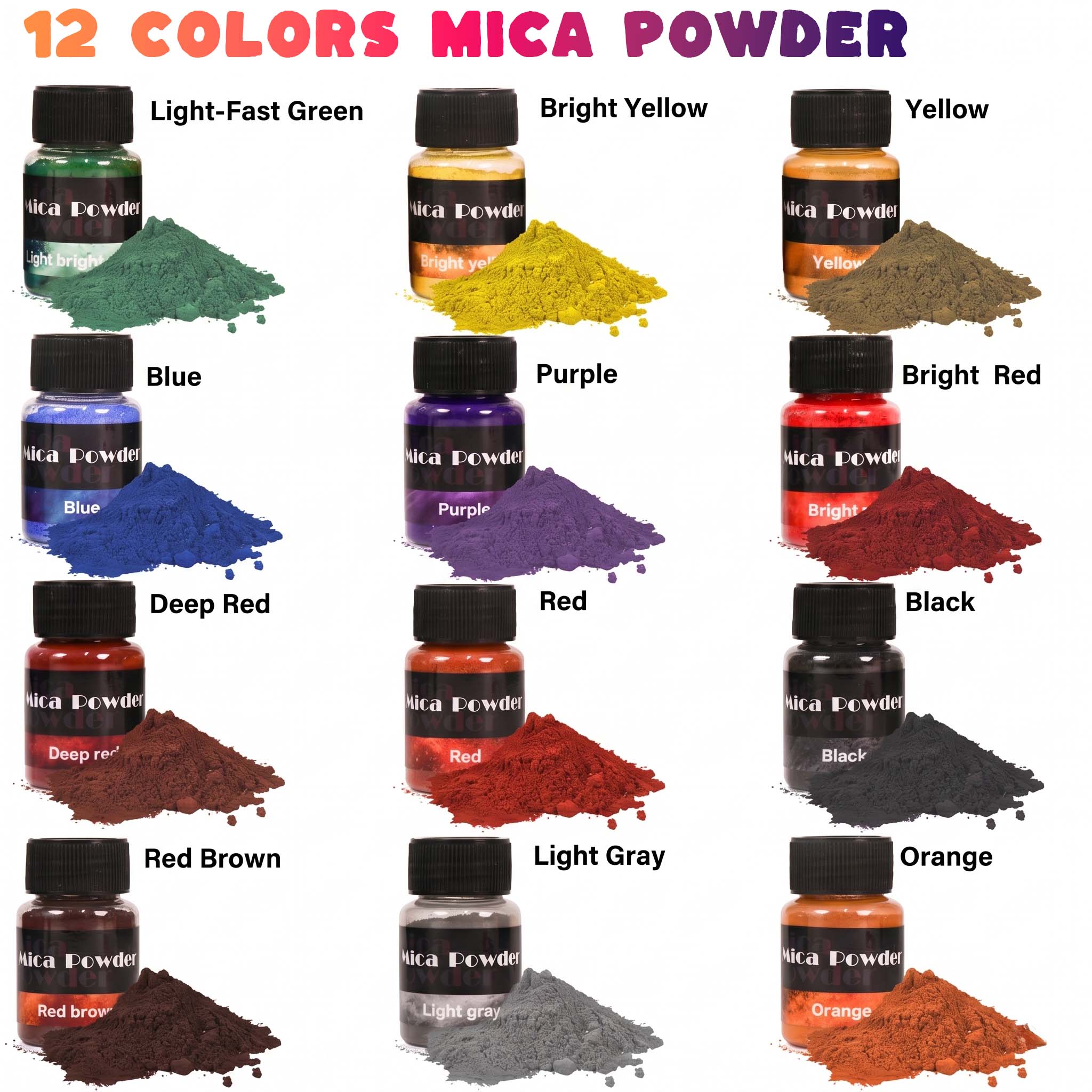 Bubuk Pigmen Gipsum 12 Warna P - Resin Pigment Powder ulasan dan harga
