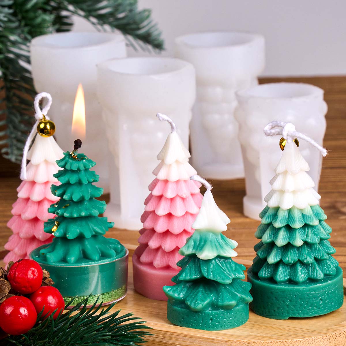Cetakan Lilin Silikon Pohon Na - Art And Craft For Xmas ulasan dan harga