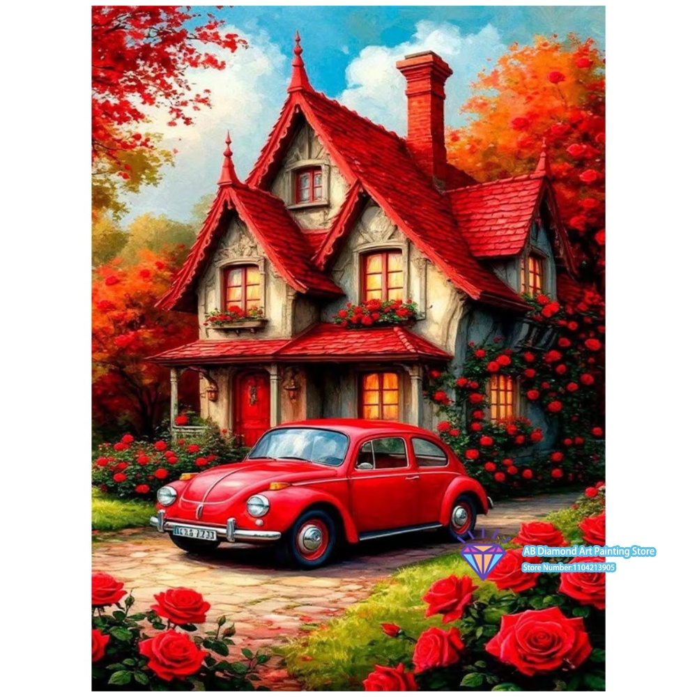 Set Lukisan Berlian 5D DIY Red - Art And Craft Autumn ulasan dan harga