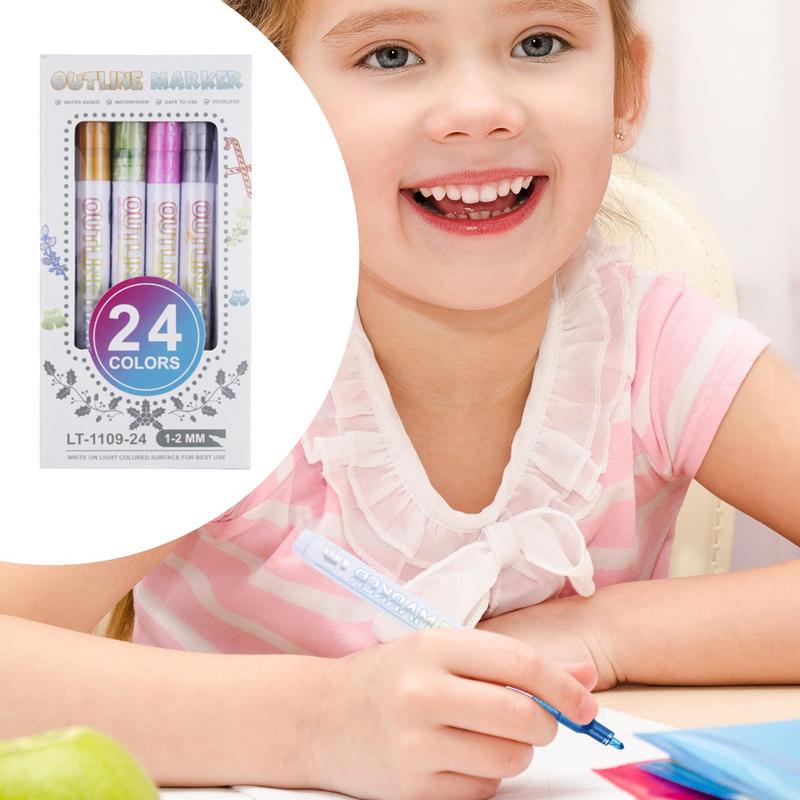 Glitter pena 24 warna pena gam - Art Craft Doodle ulasan dan harga