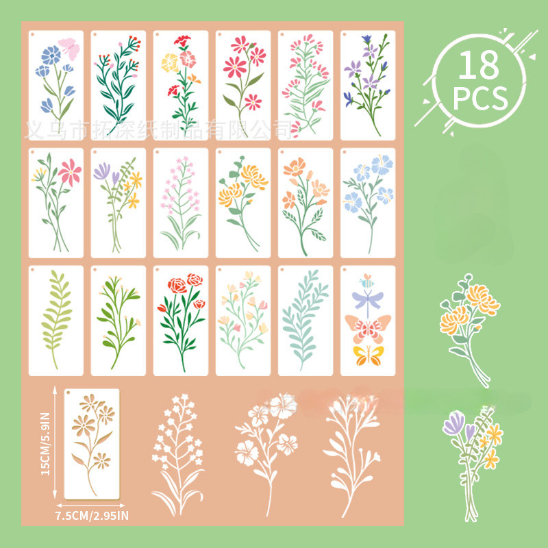 18PCS Set Stencil Lukisan Geom - Art Craft Doodle ulasan dan harga