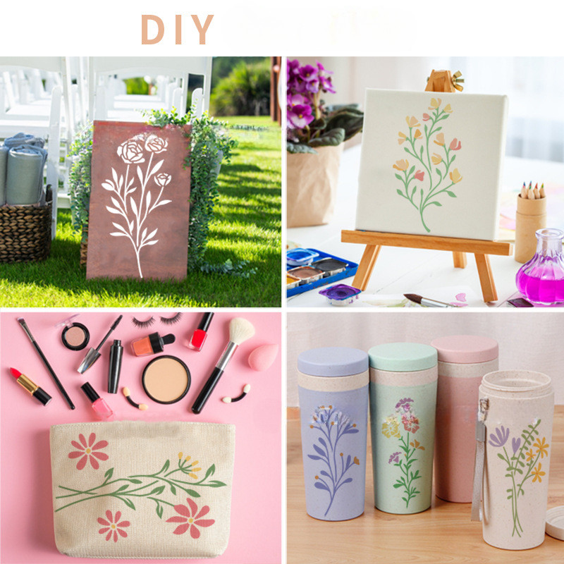 18PCS Set Stencil Lukisan Geom - Art Craft Doodle ulasan dan harga
